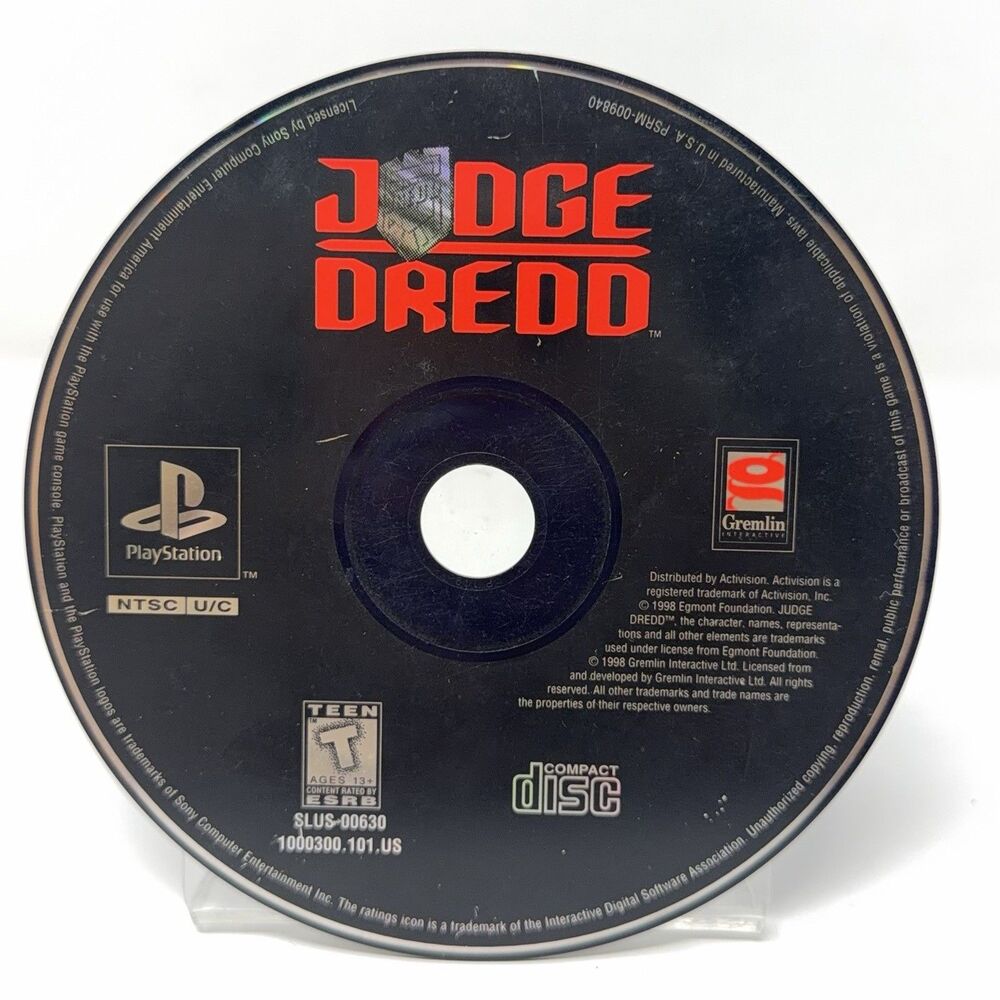 Judge Dredd Sony PlayStation 1 PS1 1998 Disc Only Refurbished Tested